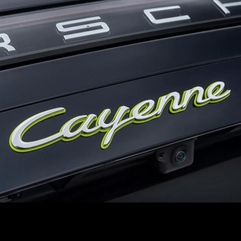 Logo Porsche 3D hybrid Noir Fluo
