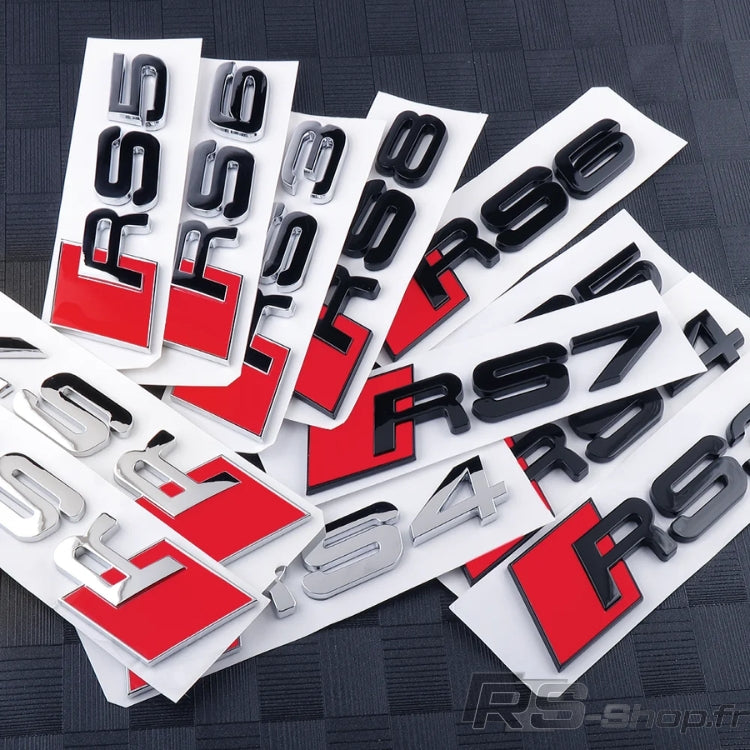 Logo / Badge Audi RS3 / RS4 / RS5 / RS6 / RS7 / RSQ3 / RSQ8 Noir