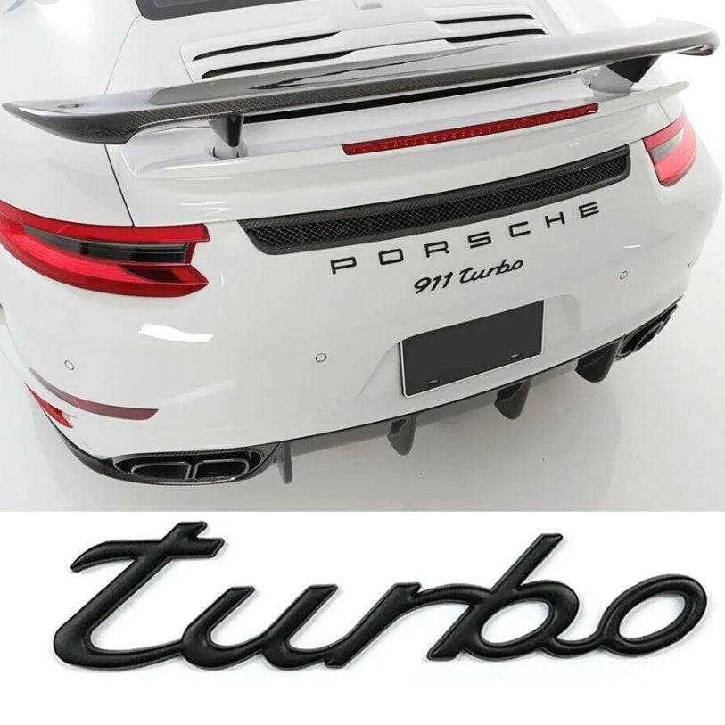 Logo 911 turbo black noir