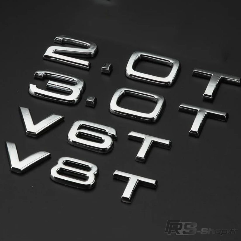 Logo Audi 1.8T 2.0T 3.0T 3.2 4.2 V6T V8T V10 W12