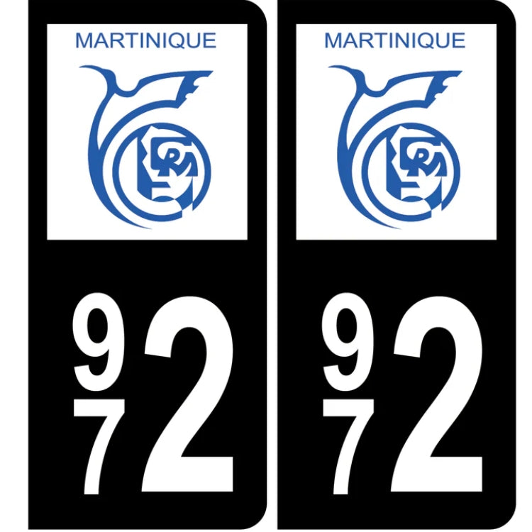 Sticker Autocollant Plaque Martinique 972