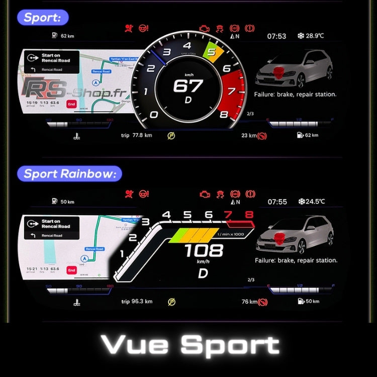 vue sport rainbow arc en ciel audi vw virtual cockpit golf
