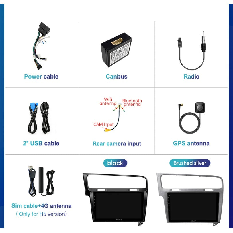 Ecran Autoradio CarPlay VW Golf 7 GTI/R