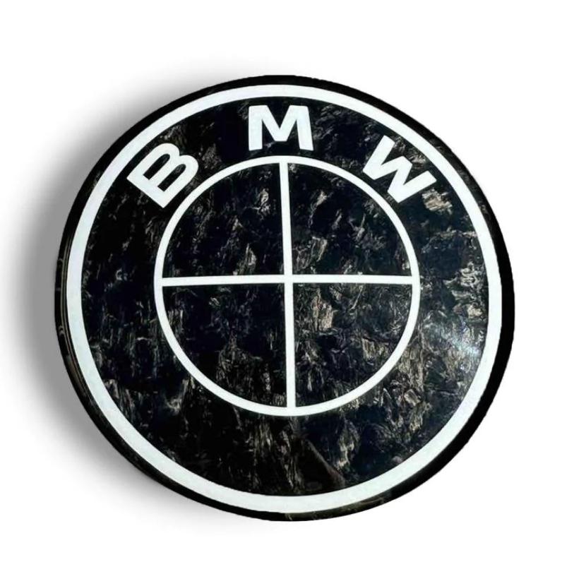 Logo bmw carbone forgé blanc