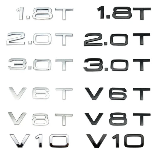 Logo Audi 1.8T 2.0T 3.0T 3.2 4.2 V6T V8T V10