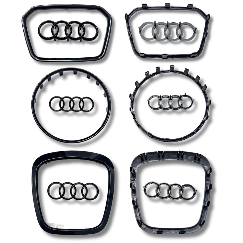 Insert Cerclage et Logo Volant Audi Noir