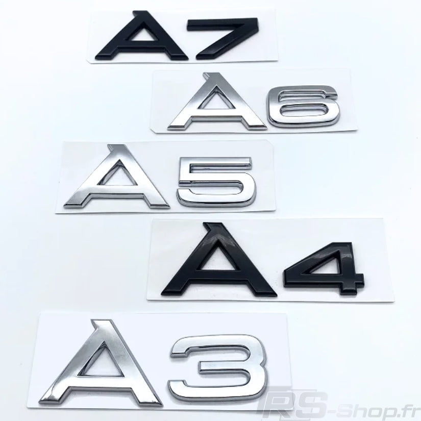 Logo Audi A1 A3 A4 A5 A6 A7 A8 Q3 Q5 Q7 Noir