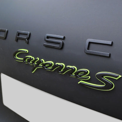Logo Porsche 3D hybrid Noir Fluo