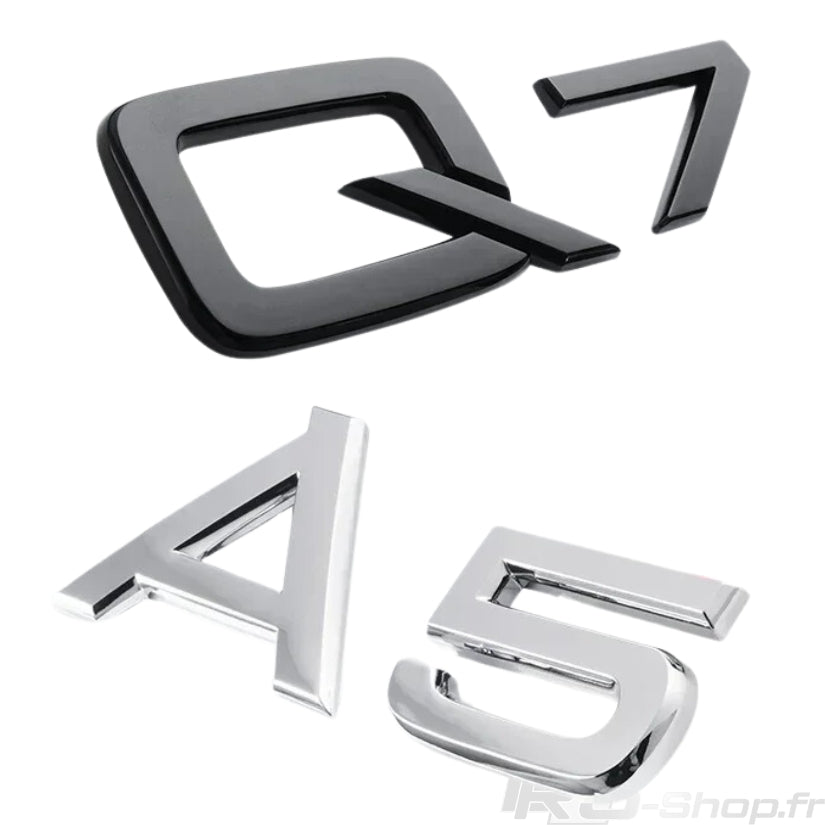 Logo Audi A1 A3 A4 A5 A6 A7 A8 Q3 Q5 Q7 Noir