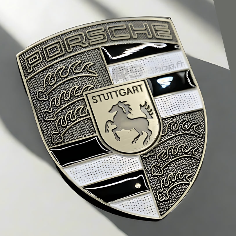 porsche logo silver bronze