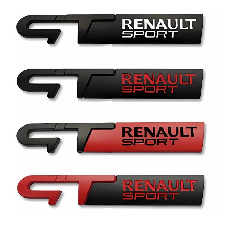 Autocollant 3D Métal Logo GT RS Sport - Pour Coffre Arrière De Voiture - Blanc - 70x20 Mm