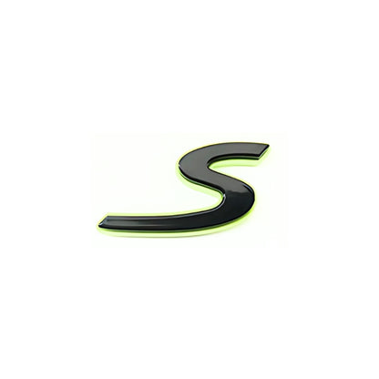 Logo Porsche 3D hybrid Noir Fluo