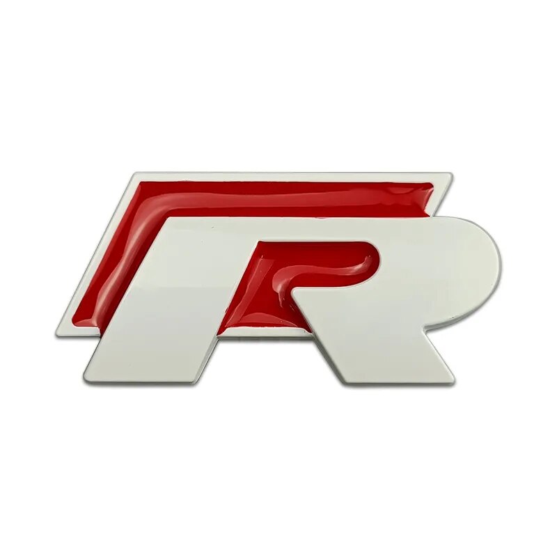 logo R vw rouge chrome