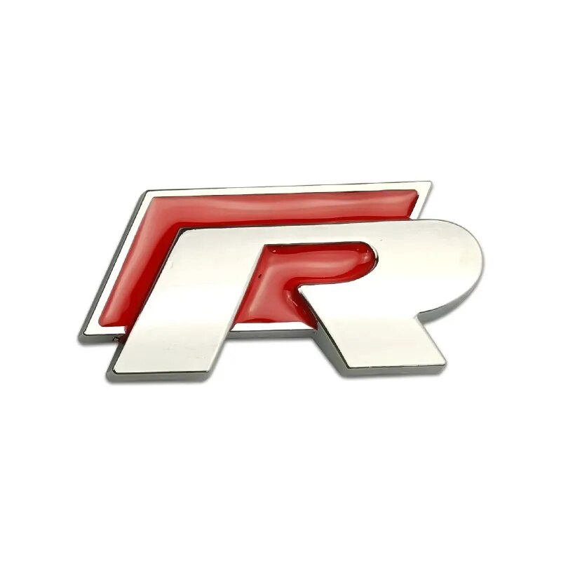 Logo R vw chrome rouge