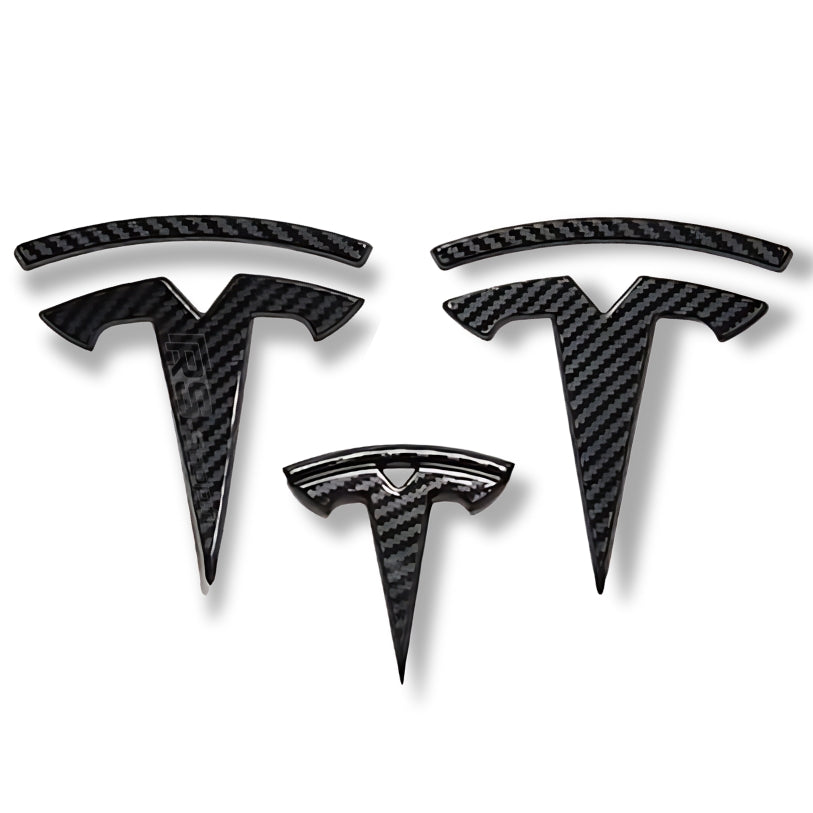 logo tesla carbone