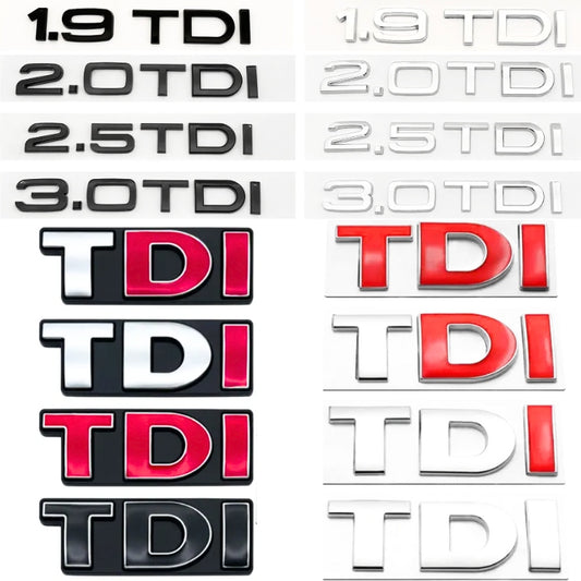 Logo TDI / 1.9Tdi / 2.0Tdi / 2.5Tdi / 2.7Tdi / 3.0Tdi Noir