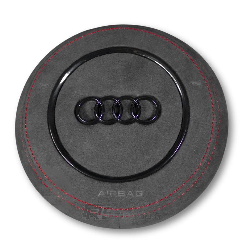 Cache Airbag Audi Rond Cuir / Alcantara 16cm