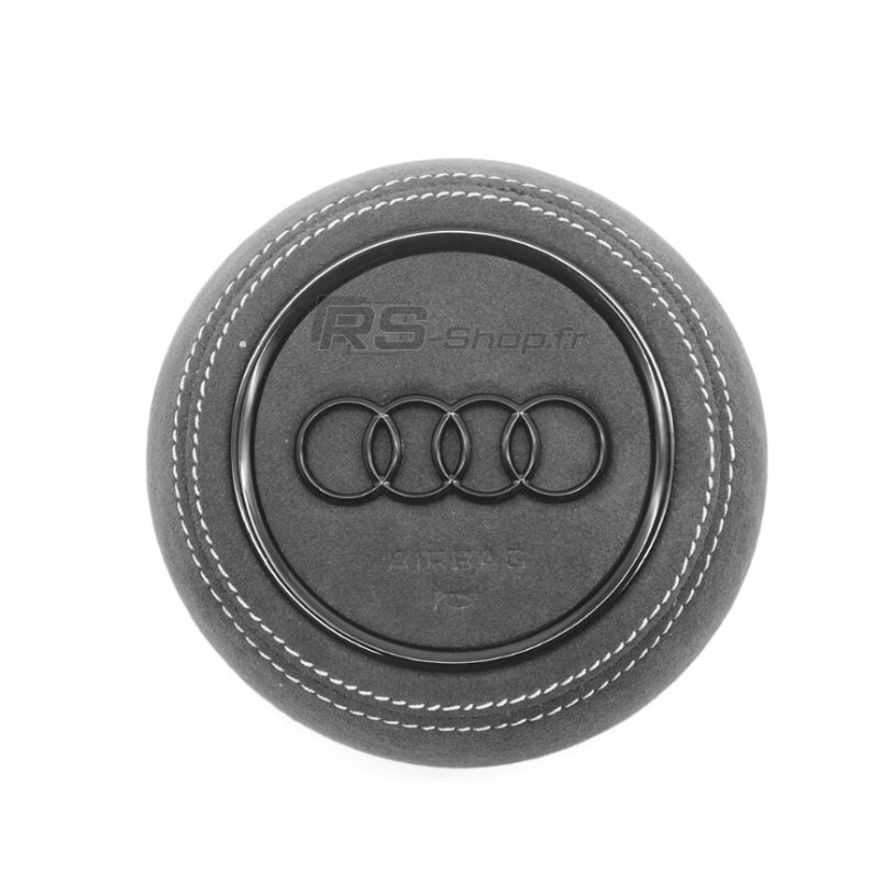 Cache Airbag Audi Rond Facelift Cuir / Alcantara 13.5cm