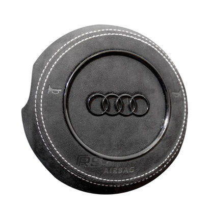 Cache Airbag Audi Rond Cuir / Alcantara 16cm