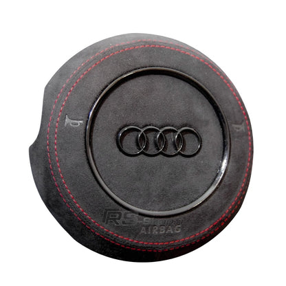 Cache Airbag Audi Rond Cuir / Alcantara 16cm