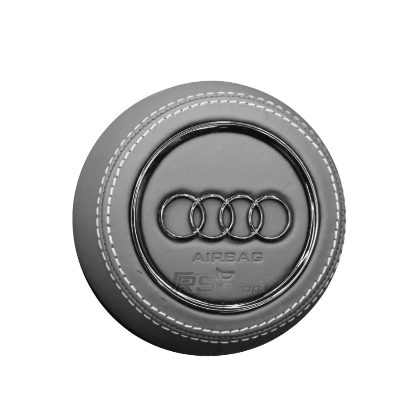 Cache Airbag Audi Rond Facelift Cuir / Alcantara 13.5cm