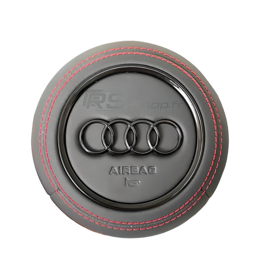 Cache Airbag Audi Rond Facelift Cuir / Alcantara 13.5cm