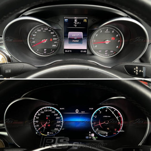 avant apres compteur mercedes digital cockpit