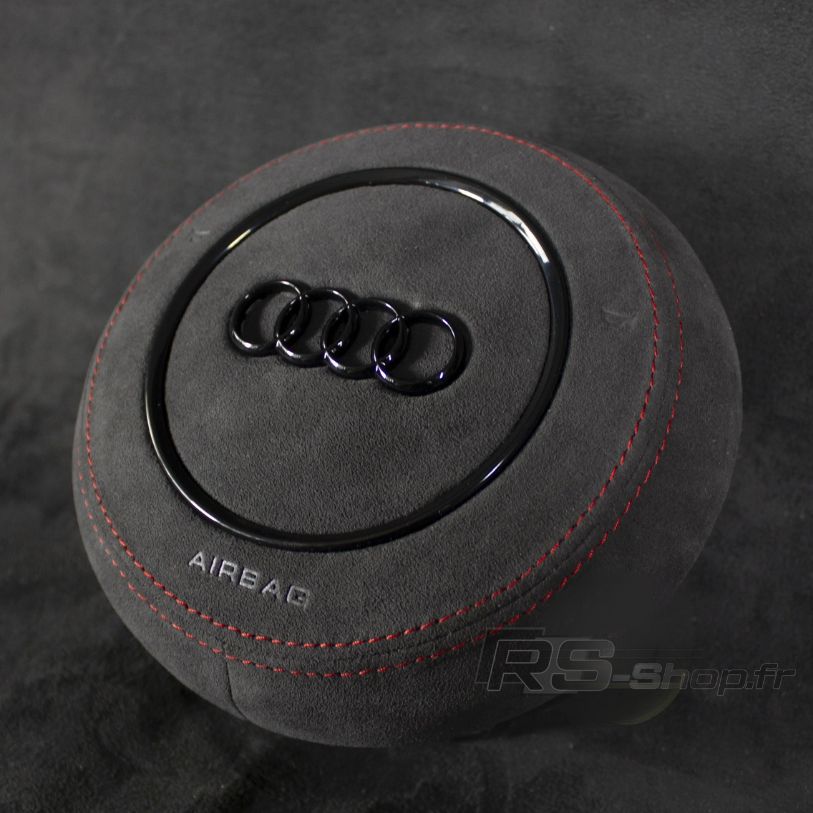 cache airbag audi alcantara rouge