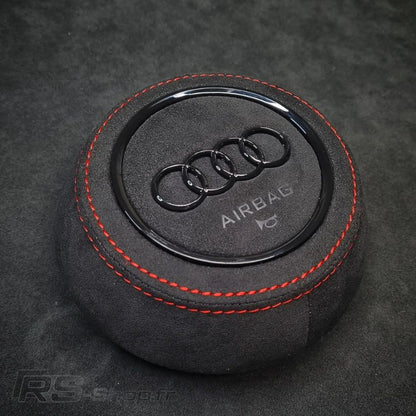 Cache Airbag Audi Rond Facelift Cuir / Alcantara 13.5cm