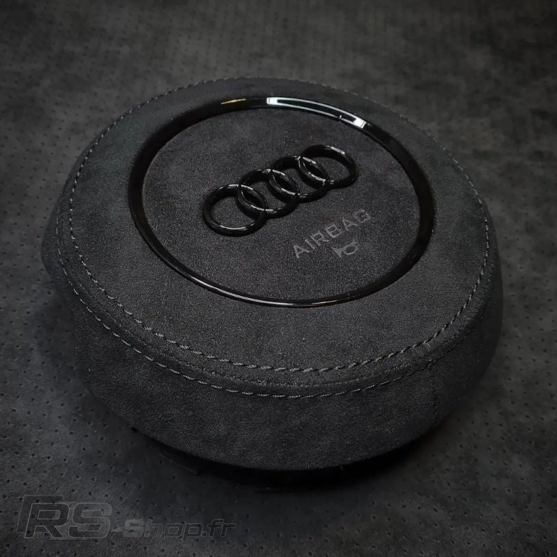 Cache Airbag Audi Rond Cuir / Alcantara 16cm