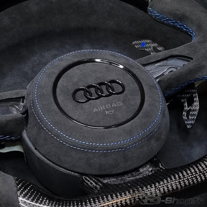 Couvercle Airbag Audi Rond Cuir / Alcantara 16cm
