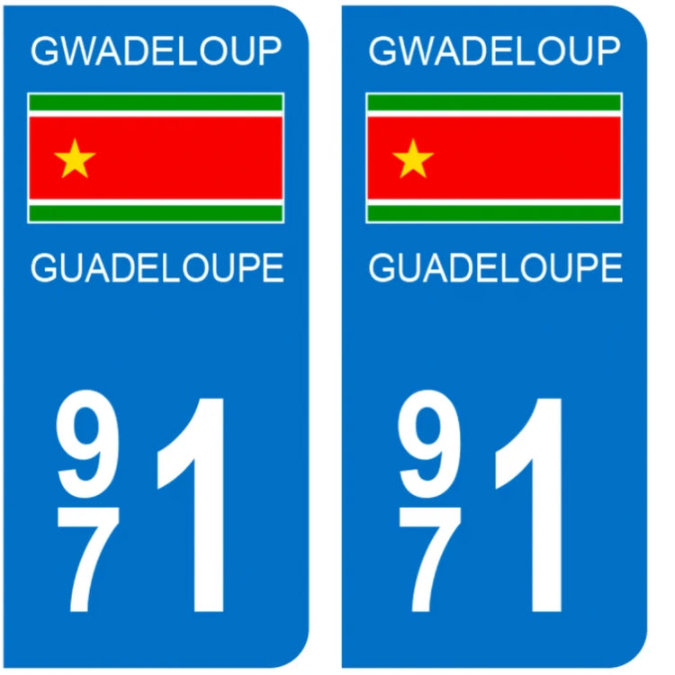 Sticker Plaque Guadeloupe 971