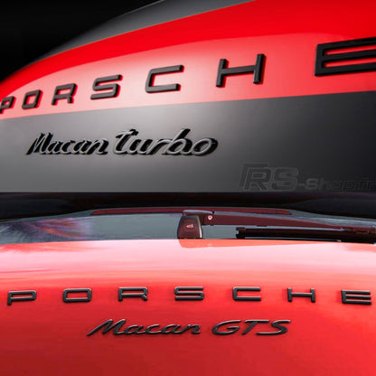 Badge Logo Arrière Porsche Noir