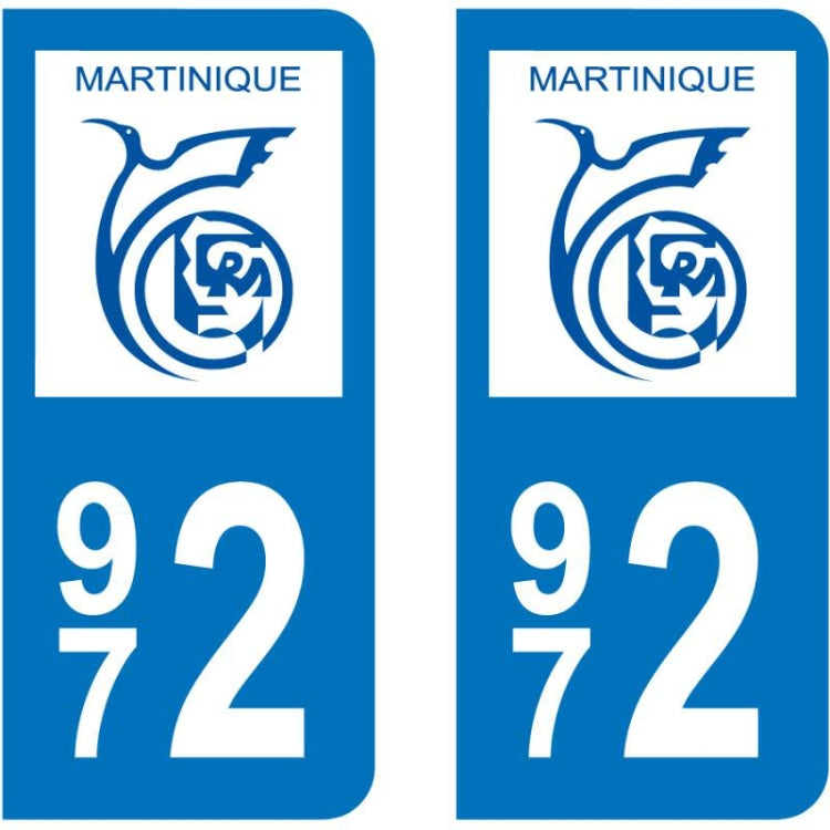 Sticker Plaque Martinique 972