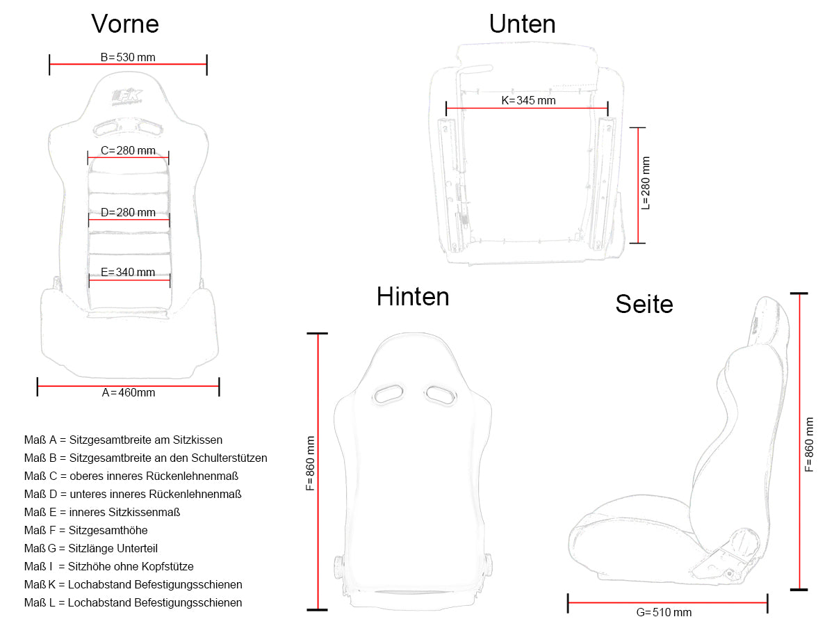 Baquets fixe type Recaro Pole Position