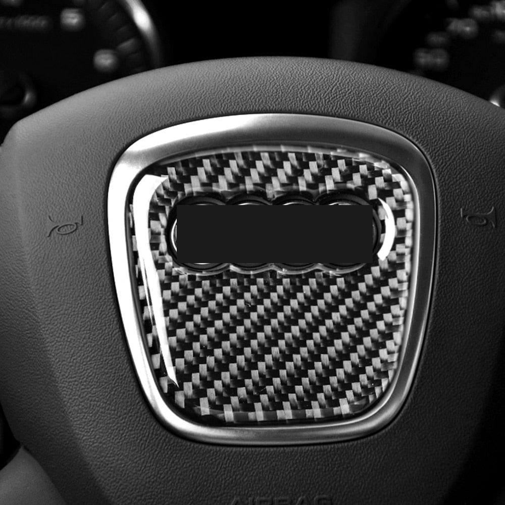Autocollant décoratif de volant en Fiber de carbone de voiture pour Audi A6  S6 C7 A7
