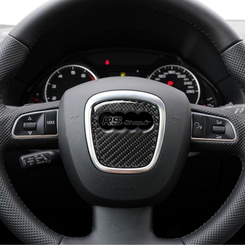 Décoration véhicule,Fiber De carbone Voiture Intérieur Volant Cache Autocollants  Pour Audi A1 A3 A4 A5 A6 Q3 Q5 Q7 S3 - E[D32232118] - Cdiscount Auto