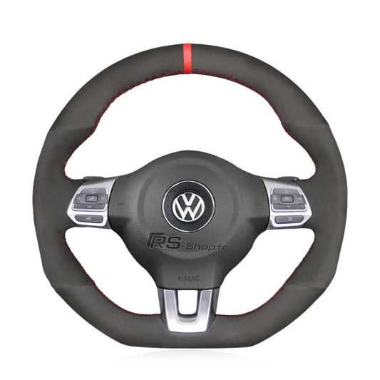 Housse De Volant De Voiture En Cuir Véritable Noir Cousu À La Main En Fiber  De Carbone Pour Volkswagen Golf 6 GTI MK6 Scirocco R Du 38,78 €