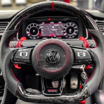 Porte clé Cuir Carbone surpiqûres rouges Audi VW – VAG SHOP